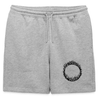 Trucker Fire Ring Detailed - Color Changeable - Mens' Premium Organic Sweatshorts - heather grey - Front - AI Model Male 178 light (178cm)