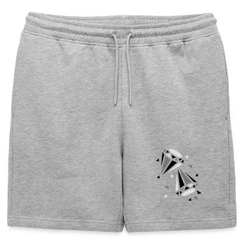 Deux diamants - Short de survêtement homme premium - gris chiné - Devant - AI Model Male 178 light (178cm)
