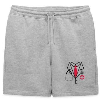 Médecin - Short de survêtement homme premium - gris chiné - Devant - AI Model Male 178 light (178cm)