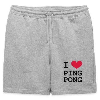 I Love Ping Pong - Short de survêtement homme premium - gris chiné - Devant - AI Model Male 178 light (178cm)