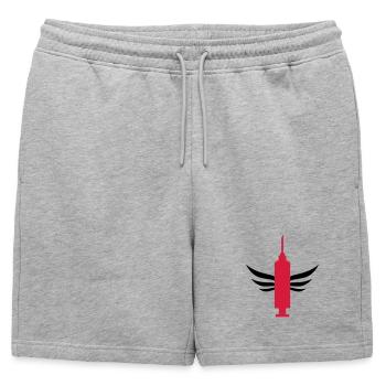 Infirmière / Infirmier / Hôpital / Médecine / - Short de survêtement homme premium - gris chiné - Devant - AI Model Male 178 light (178cm)