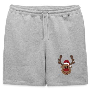 Noël - Short de survêtement homme premium - gris chiné - Devant - AI Model Male 178 light (178cm)