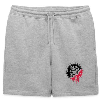 Crâne de mort avec la couronne Graffiti Patch - Short de survêtement homme premium - gris chiné - Devant - AI Model Male 178 light (178cm)