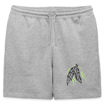 Liés ensemble – Plumes spirituelles - Short de survêtement homme premium - gris chiné - Devant - AI Model Male 178 light (178cm)