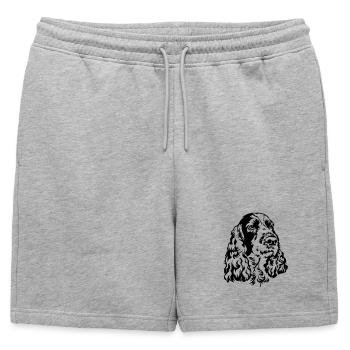 Springer anglais Tête d’épagne - Short de survêtement homme premium - gris chiné - Devant - AI Model Male 178 light (178cm)