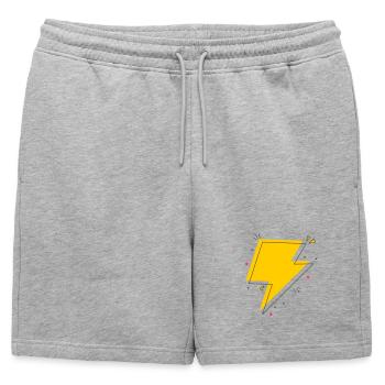 Rayon dynamique en jaune et noir - Short de survêtement homme premium - gris chiné - Devant - AI Model Male 178 light (178cm)