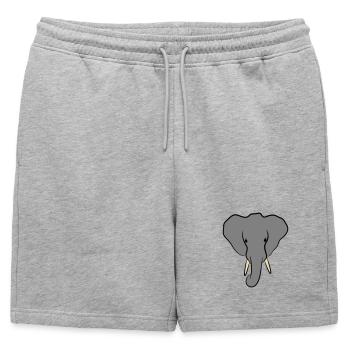 Elephant Head Minimalist - Mens' Premium Organic Sweatshorts - heather grey - Front - AI Model Male 178 light (178cm)