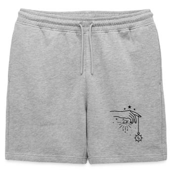 Astrologie du zodiaque Capricorne - Short de survêtement homme premium - gris chiné - Devant - AI Model Male 178 light (178cm)