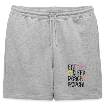 Manger dormir sur la plage répéter - Short de survêtement homme premium - gris chiné - Devant - AI Model Male 178 light (178cm)