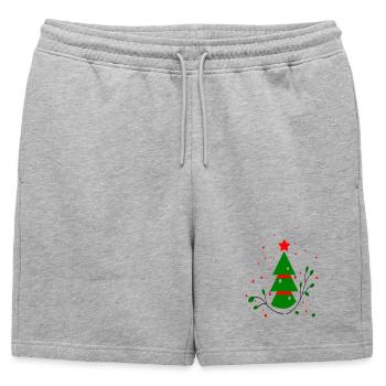 Noël, Arbre De Noël - Short de survêtement homme premium - gris chiné - Devant - AI Model Male 178 light (178cm)