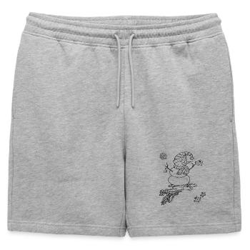 Bonhomme de neige avec traîneau Noël - Short de survêtement homme premium - gris chiné - Devant - AI Model Male 178 light (178cm)