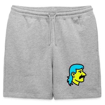 Mullet Homme Pop Art - Short de survêtement homme premium - gris chiné - Devant - AI Model Male 178 light (178cm)