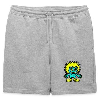 Monstre aux cheveux jaunes - Short de survêtement homme premium - gris chiné - Devant - AI Model Male 178 light (178cm)