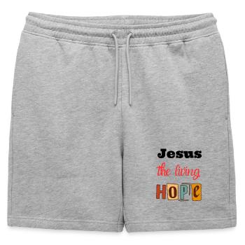 Joie de vivre Hope Design - Short de survêtement homme premium - gris chiné - Devant - AI Model Male 178 light (178cm)