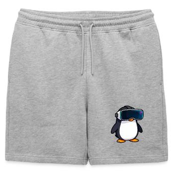 Nerdy Penguin VR Gaming PC Gamer Design - Short de survêtement homme premium - gris chiné - Devant - AI Model Male 178 light (178cm)