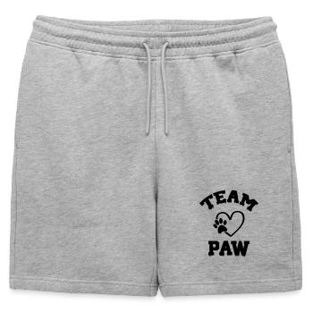 Team Paw - Mens' Premium Organic Sweatshorts - heather grey - Front - AI Model Male 178 light (178cm)