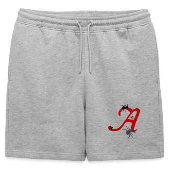 Lettre A Initiale - Short de survêtement homme premium - gris chiné - Devant - AI Model Male 178 light (178cm)