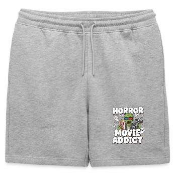 Horror Movie Addict – Zombie Cinema - Mens' Premium Organic Sweatshorts - heather grey - Front - AI Model Male 178 light (178cm)