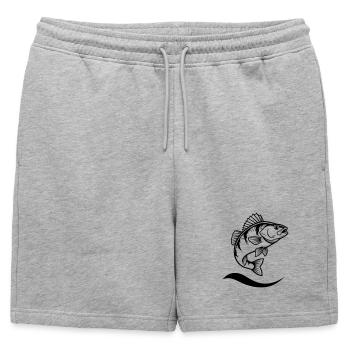 Action du pêcheur sauteur - Short de survêtement homme premium - gris chiné - Devant - AI Model Male 178 light (178cm)