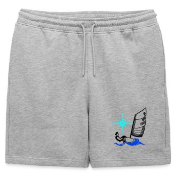 Régate pour enfants de voiliers Optimist Opti - Short de survêtement homme premium - gris chiné - Devant - AI Model Male 178 light (178cm)
