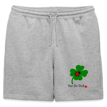Trèfle avec coccinelle - Short de survêtement homme premium - gris chiné - Devant - AI Model Male 178 light (178cm)