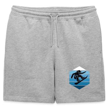 Snowboard Love to Dress Up for Women - Mens' Premium Organic Sweatshorts - heather grey - Front - AI Model Male 178 light (178cm)