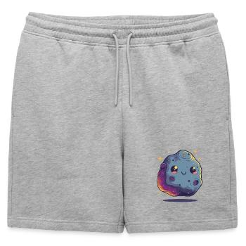 Étoile astéroïde Kawaii - Short de survêtement homme premium - gris chiné - Devant - AI Model Male 178 light (178cm)