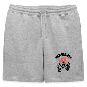 Souris ! Ami Fougueux Smiley - Short de survêtement homme premium - gris chiné - Devant - AI Model Male 178 light (178cm)