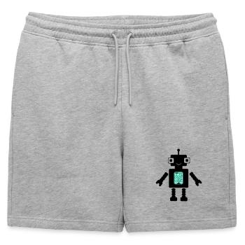Robot Comic - Short de survêtement homme premium - gris chiné - Devant - AI Model Male 178 light (178cm)