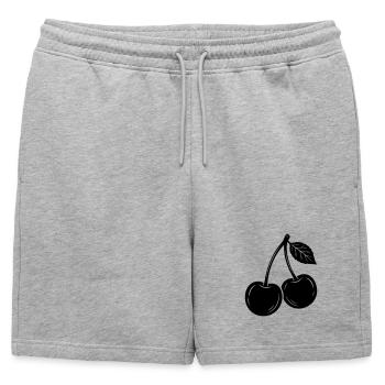 Cherry Pair Silhouette - Short de survêtement homme premium - gris chiné - Devant - AI Model Male 178 light (178cm)