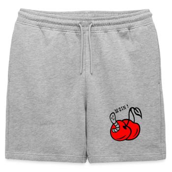 Cerises avec ver - Short de survêtement homme premium - gris chiné - Devant - AI Model Male 178 light (178cm)