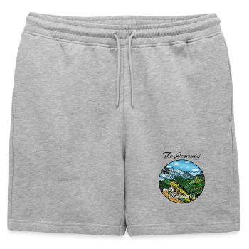 Le voyage est la récompense - Short de survêtement homme premium - gris chiné - Devant - AI Model Male 178 light (178cm)
