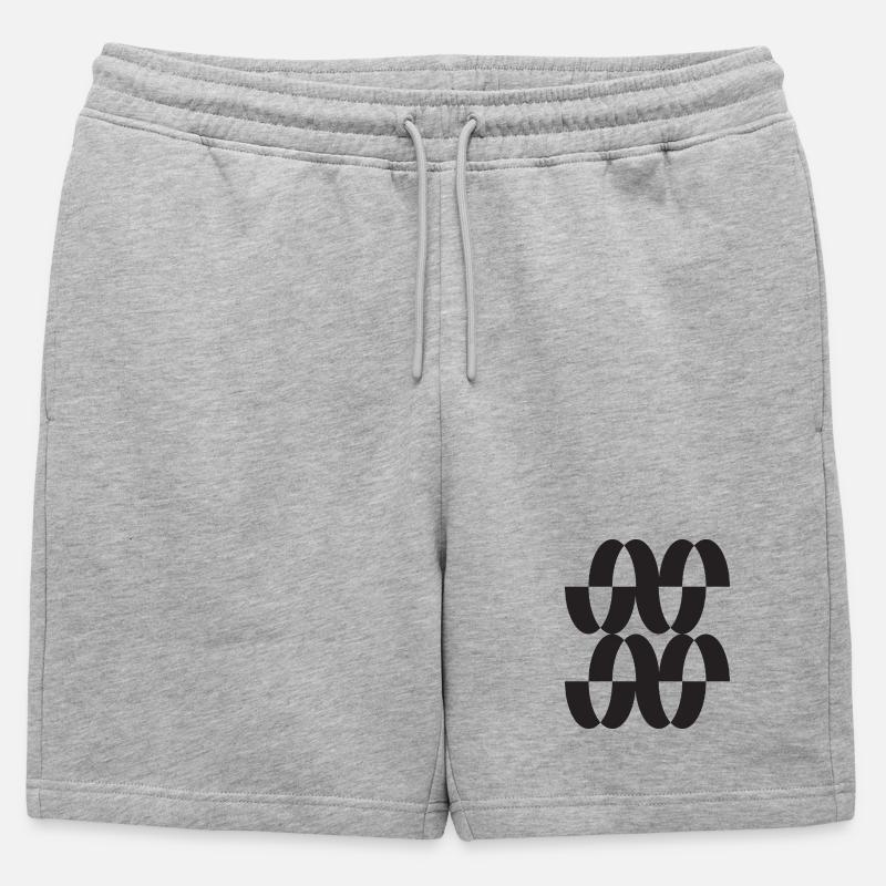 Interwoven Orbit Pattern - Mens' Premium Organic Sweatshorts - heather grey