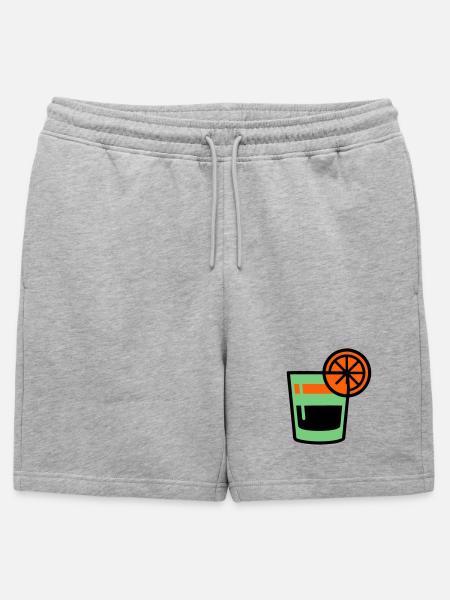 Cocktail Glas Logo - Männer Premium Organic Sweatshorts - Grau meliert