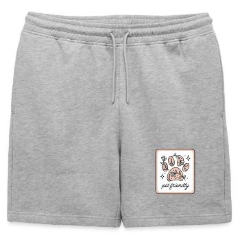 Animaux acceptés - Short de survêtement homme premium - gris chiné - Devant - AI Model Male 178 light (178cm)
