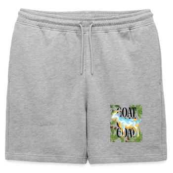 GOAT Legacy Argentina Colors Fußball-Tribute - Männer Premium Organic Sweatshorts - Grau meliert - Vorne - AI Model Male 178 light (178cm)