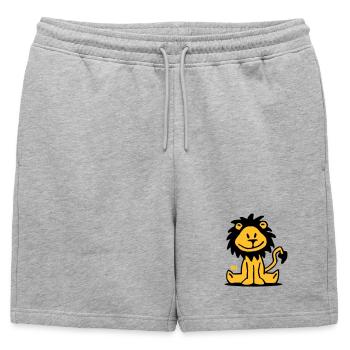 Lion - Short de survêtement homme premium - gris chiné - Devant - AI Model Male 178 light (178cm)