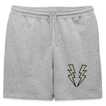 Lightning flash lighting - Mens' Premium Organic Sweatshorts - heather grey - Front - AI Model Male 178 light (178cm)