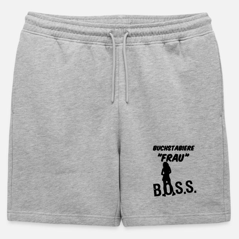 Frau Spruch Geschenk - Männer Premium Organic Sweatshorts - Grau meliert