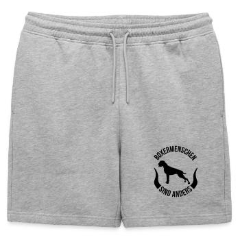 Boxer gens sont différents - Short de survêtement homme premium - gris chiné - Devant - AI Model Male 178 light (178cm)