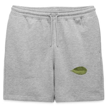 Leaf Structure Olive Green Pattern - Mens' Premium Organic Sweatshorts - heather grey - Front - AI Model Male 178 light (178cm)