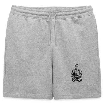 karate - Short de survêtement homme premium - gris chiné - Devant - AI Model Male 178 light (178cm)