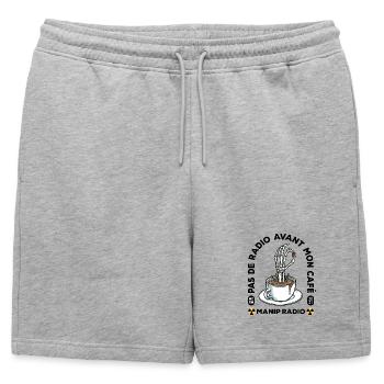 Pas de radio avant mon café Manip radio Radiologie - Short de survêtement homme premium - gris chiné - Devant - AI Model Male 178 light (178cm)