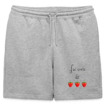 J'ai envie de fraises - Short de survêtement homme premium - gris chiné - Devant - AI Model Male 178 light (178cm)