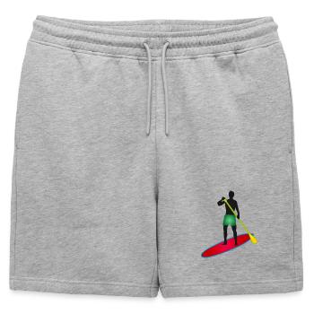 Stand up paddle - Homme avec paddle board - Short de survêtement homme premium - gris chiné - Devant - AI Model Male 178 light (178cm)