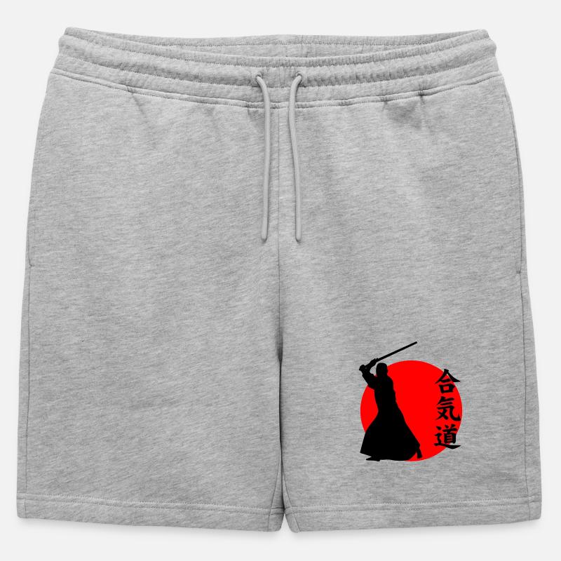 Aikido - Männer Premium Organic Sweatshorts - Grau meliert