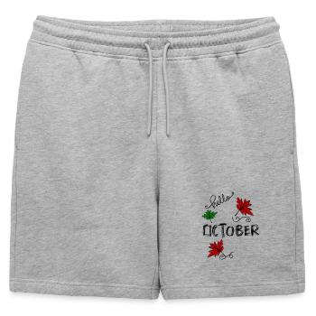 Octobre Automne - Short de survêtement homme premium - gris chiné - Devant - AI Model Male 178 light (178cm)