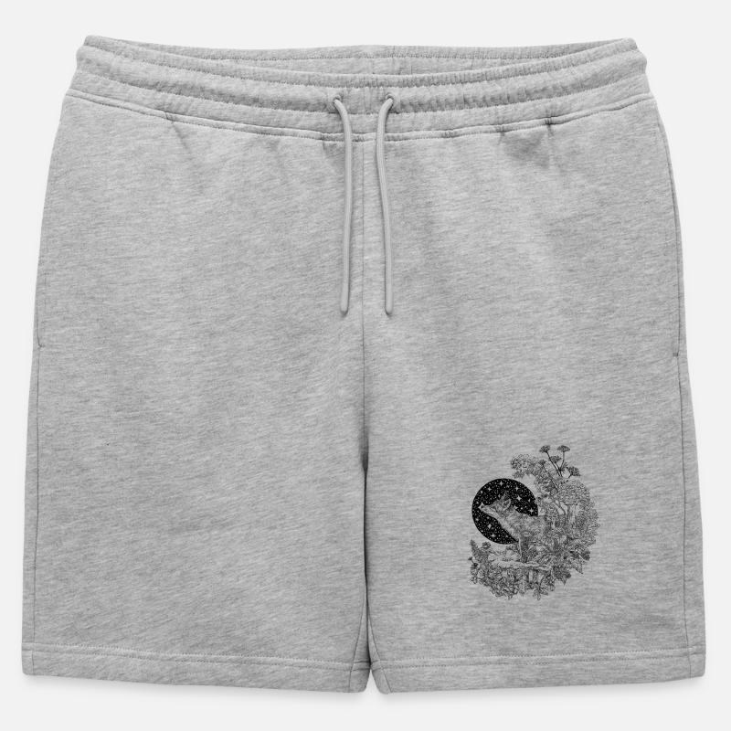FUCHS & NACHTHIMMEL - Männer Premium Organic Sweatshorts - Grau meliert