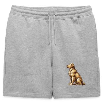 Golden retriever - Short de survêtement homme premium - gris chiné - Devant - AI Model Male 178 light (178cm)