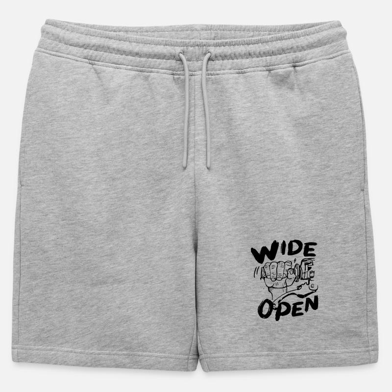weit geöffnet - Männer Premium Organic Sweatshorts - Grau meliert